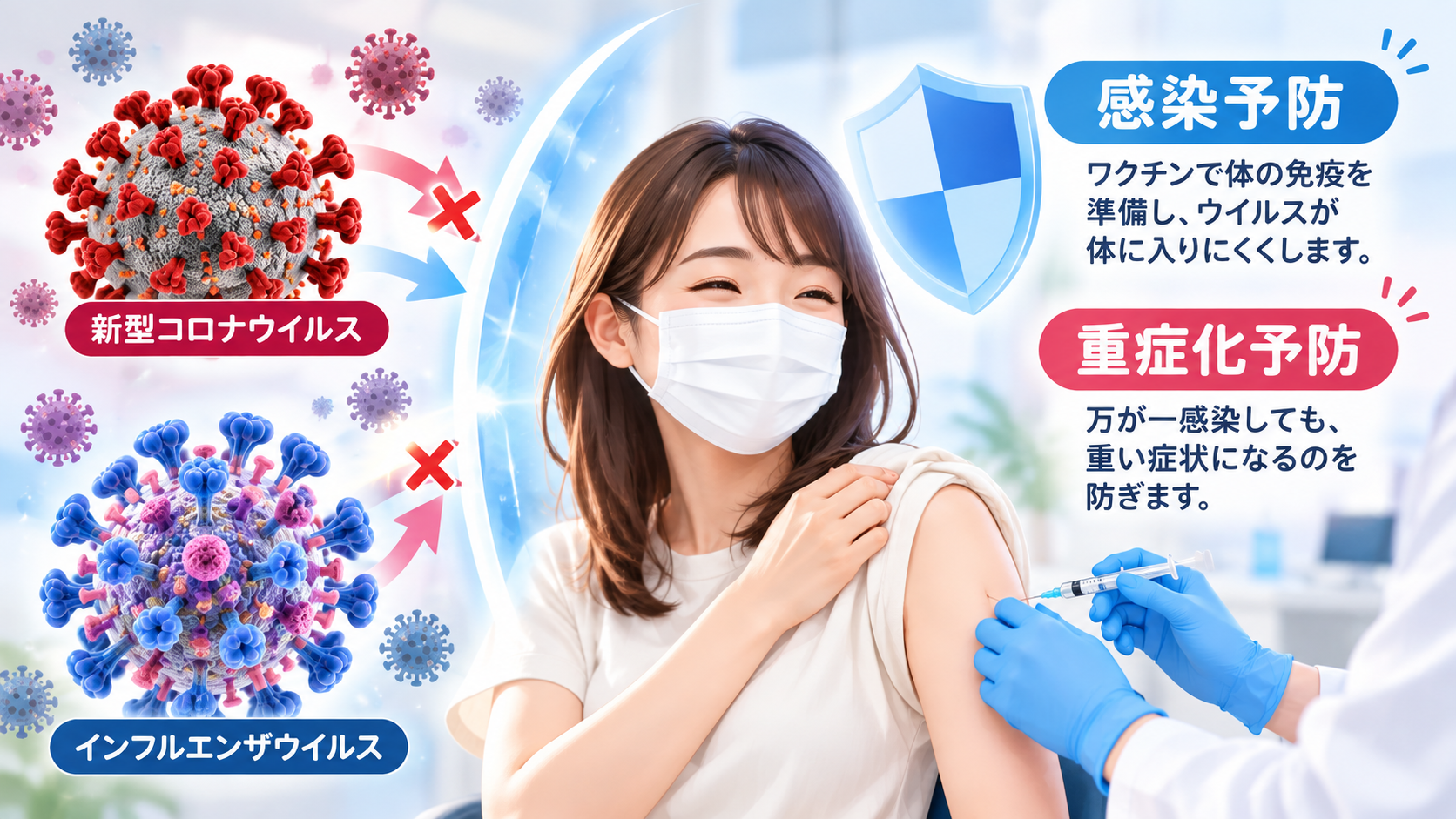 歯科処神崎の予防接種のご案内（インフルエンザ・新型コロナ）