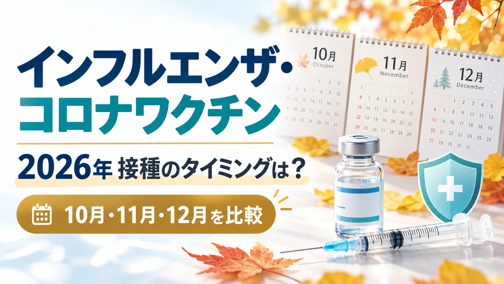 2026年インフルエンザ・新型コロナワクチンの接種時期を解説。10月・11月・12月のタイミングを比較